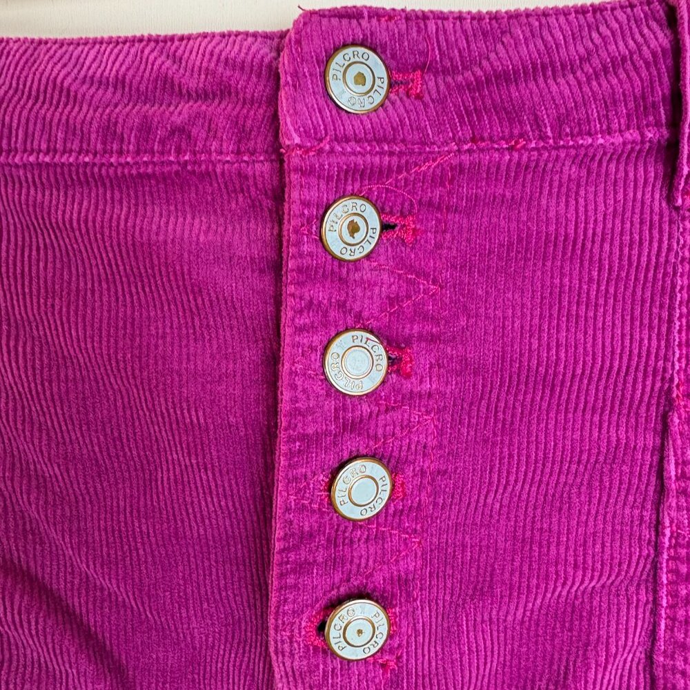 Anthropologie Pilcro Magenta Corduroy Skirt 8 - Picture 4 of 9
